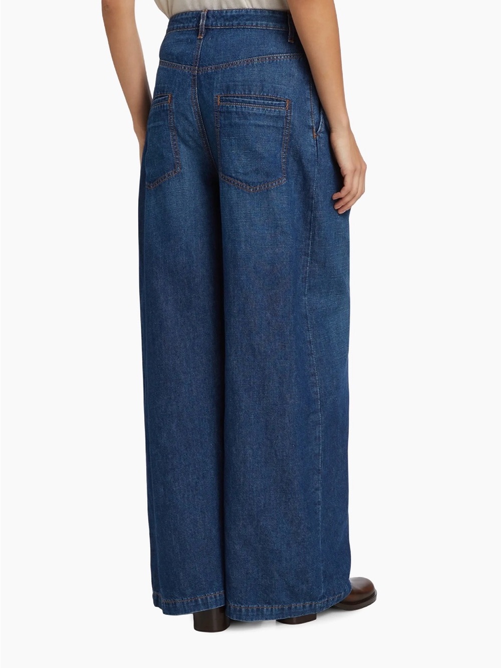 TWP Greene st Wide Leg Mid-Rise Women's Jeans - Dark Blue - Picture 10 of 10